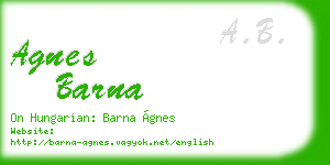 agnes barna business card